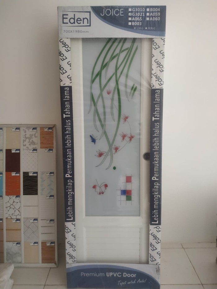 EDEN PINTU UPVC G3021 PUTIH HANDLE KIRI (DSC)